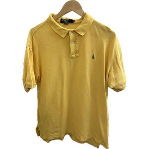 POLO RALPH LAUREN Men's Sz L Vintage MADE IN USA Yellow Short-Sleeve Polo Shirt